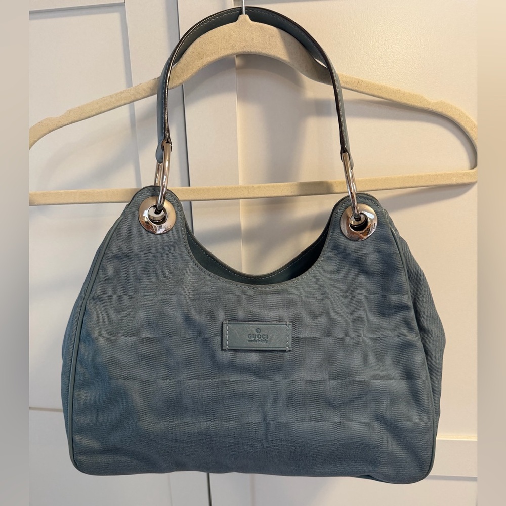 Gucci Vintage Blue Quiet Luxury Bag EUC